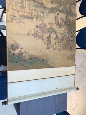 In the manner of Qian Gong 錢貢 (16/17th C.): 'Gathering of sages', ink and colour on silk, 19th C. — 照片 5
