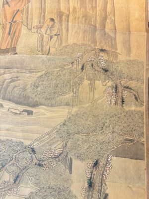 In the manner of Qian Gong 錢貢 (16/17th C.): 'Gathering of sages', ink and colour on silk, 19th C. — 照片 10