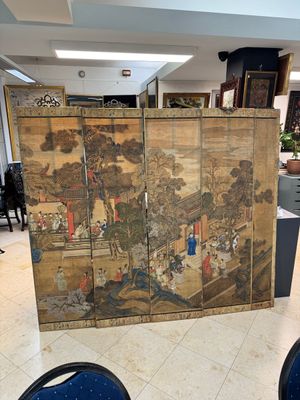 In the manner of Qiu Ying 仇英 (1494-1552): 'Festival in Chinese Garden', ink and colour on silk, 17/18th C. — photo 1