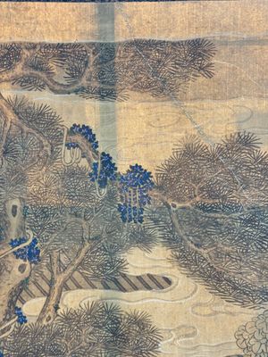 In the manner of Qiu Ying 仇英 (1494-1552): 'Festival in Chinese Garden', ink and colour on silk, 17/18th C. — photo 18