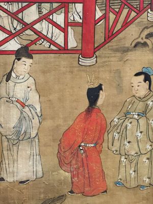 In the manner of Qiu Ying 仇英 (1494-1552): 'Festival in Chinese Garden', ink and colour on silk, 17/18th C. — photo 28