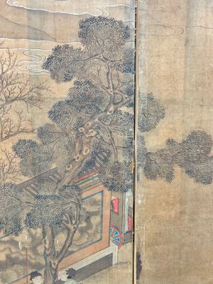 In the manner of Qiu Ying 仇英 (1494-1552): 'Festival in Chinese Garden', ink and colour on silk, 17/18th C. — photo 3