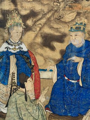 In the manner of Qiu Ying 仇英 (1494-1552): 'Festival in Chinese Garden', ink and colour on silk, 17/18th C. — photo 31