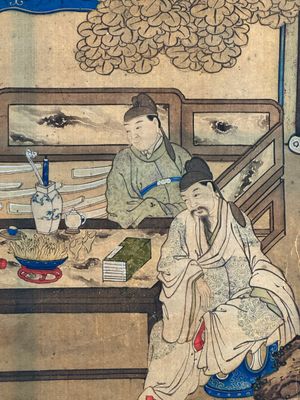 In the manner of Qiu Ying 仇英 (1494-1552): 'Festival in Chinese Garden', ink and colour on silk, 17/18th C. — photo 43