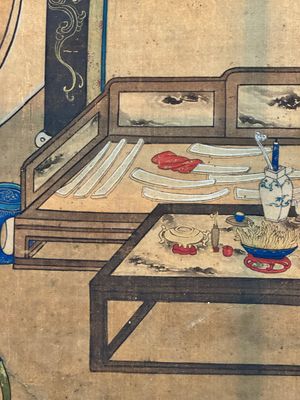In the manner of Qiu Ying 仇英 (1494-1552): 'Festival in Chinese Garden', ink and colour on silk, 17/18th C. — photo 44