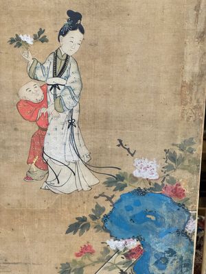 In the manner of Qiu Ying 仇英 (1494-1552): 'Festival in Chinese Garden', ink and colour on silk, 17/18th C. — photo 47