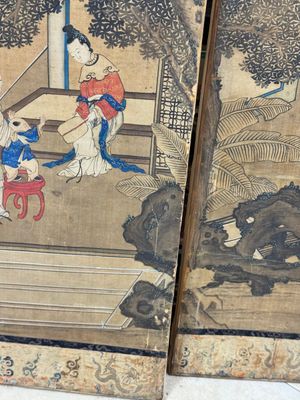 In the manner of Qiu Ying 仇英 (1494-1552): 'Festival in Chinese Garden', ink and colour on silk, 17/18th C. — photo 52