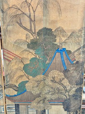In the manner of Qiu Ying 仇英 (1494-1552): 'Festival in Chinese Garden', ink and colour on silk, 17/18th C. — photo 56
