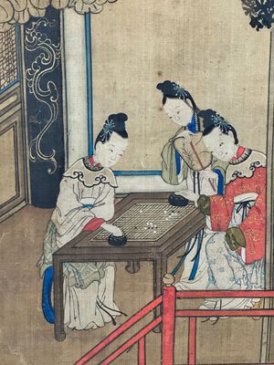 In the manner of Qiu Ying 仇英 (1494-1552): 'Festival in Chinese Garden', ink and colour on silk, 17/18th C. — photo 58