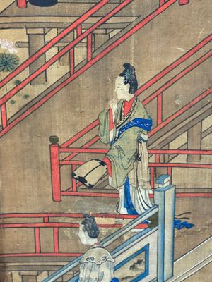 In the manner of Qiu Ying 仇英 (1494-1552): 'Festival in Chinese Garden', ink and colour on silk, 17/18th C. — photo 60