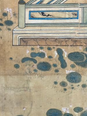 In the manner of Qiu Ying 仇英 (1494-1552): 'Festival in Chinese Garden', ink and colour on silk, 17/18th C. — photo 63