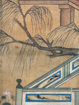 In the manner of Qiu Ying 仇英 (1494-1552): 'Festival in Chinese Garden', ink and colour on silk, 17/18th C. — photo 64
