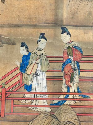 In the manner of Qiu Ying 仇英 (1494-1552): 'Festival in Chinese Garden', ink and colour on silk, 17/18th C. — photo 65