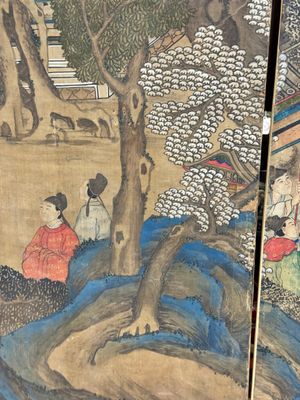 In the manner of Qiu Ying 仇英 (1494-1552): 'Festival in Chinese Garden', ink and colour on silk, 17/18th C. — photo 9
