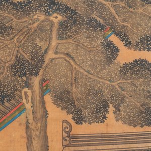 In the manner of Qiu Ying 仇英 (1494-1552): 'Festival in Chinese Garden', ink and colour on silk, 17/18th C. — photo 14