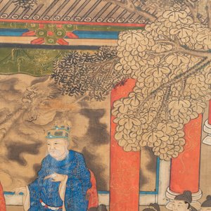 In the manner of Qiu Ying 仇英 (1494-1552): 'Festival in Chinese Garden', ink and colour on silk, 17/18th C. — photo 27