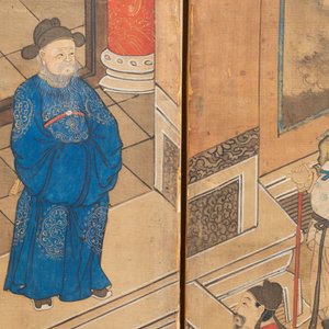 In the manner of Qiu Ying 仇英 (1494-1552): 'Festival in Chinese Garden', ink and colour on silk, 17/18th C. — photo 37