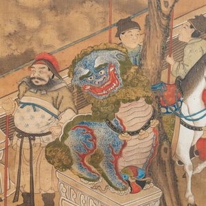 In the manner of Qiu Ying 仇英 (1494-1552): 'Festival in Chinese Garden', ink and colour on silk, 17/18th C. — photo 38