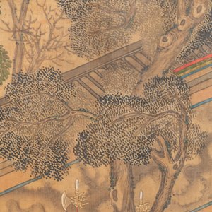 In the manner of Qiu Ying 仇英 (1494-1552): 'Festival in Chinese Garden', ink and colour on silk, 17/18th C. — photo 41