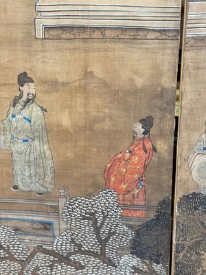 In the manner of Qiu Ying 仇英 (1494-1552): 'Festival in Chinese Garden', ink and colour on silk, 17/18th C. — photo 11
