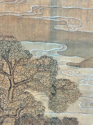 In the manner of Qiu Ying 仇英 (1494-1552): 'Festival in Chinese Garden', ink and colour on silk, 17/18th C. — photo 19