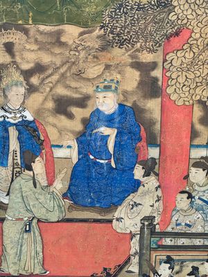 In the manner of Qiu Ying 仇英 (1494-1552): 'Festival in Chinese Garden', ink and colour on silk, 17/18th C. — photo 24