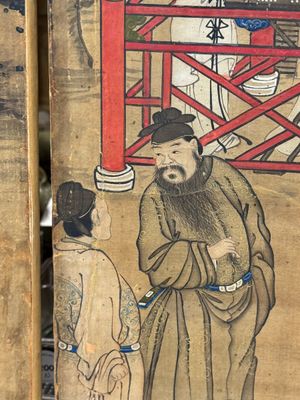 In the manner of Qiu Ying 仇英 (1494-1552): 'Festival in Chinese Garden', ink and colour on silk, 17/18th C. — photo 36
