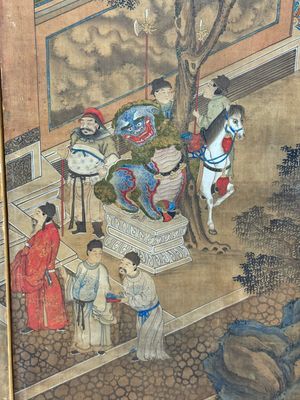 In the manner of Qiu Ying 仇英 (1494-1552): 'Festival in Chinese Garden', ink and colour on silk, 17/18th C. — photo 4