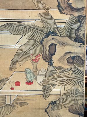 In the manner of Qiu Ying 仇英 (1494-1552): 'Festival in Chinese Garden', ink and colour on silk, 17/18th C. — photo 45