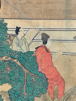 In the manner of Qiu Ying 仇英 (1494-1552): 'Festival in Chinese Garden', ink and colour on silk, 17/18th C. — photo 46