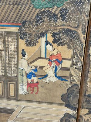 In the manner of Qiu Ying 仇英 (1494-1552): 'Festival in Chinese Garden', ink and colour on silk, 17/18th C. — photo 51
