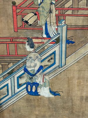 In the manner of Qiu Ying 仇英 (1494-1552): 'Festival in Chinese Garden', ink and colour on silk, 17/18th C. — photo 61