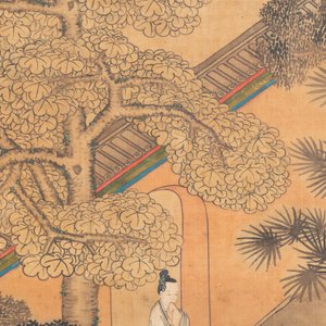 In the manner of Qiu Ying 仇英 (1494-1552): 'Festival in Chinese Garden', ink and colour on silk, 17/18th C. — photo 12