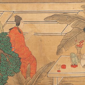 In the manner of Qiu Ying 仇英 (1494-1552): 'Festival in Chinese Garden', ink and colour on silk, 17/18th C. — photo 18