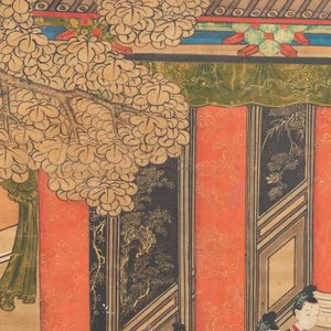 In the manner of Qiu Ying 仇英 (1494-1552): 'Festival in Chinese Garden', ink and colour on silk, 17/18th C. — photo 22