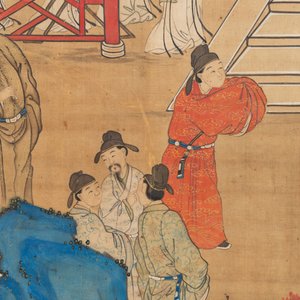 In the manner of Qiu Ying 仇英 (1494-1552): 'Festival in Chinese Garden', ink and colour on silk, 17/18th C. — photo 24