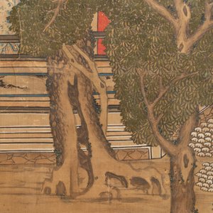 In the manner of Qiu Ying 仇英 (1494-1552): 'Festival in Chinese Garden', ink and colour on silk, 17/18th C. — photo 34