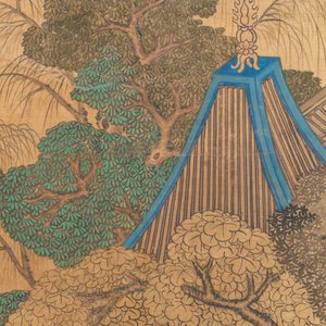In the manner of Qiu Ying 仇英 (1494-1552): 'Festival in Chinese Garden', ink and colour on silk, 17/18th C. — photo 7