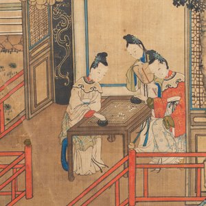 In the manner of Qiu Ying 仇英 (1494-1552): 'Festival in Chinese Garden', ink and colour on silk, 17/18th C. — photo 9