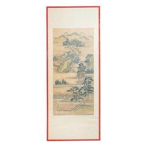 In the manner of Qiu Ying 仇英 (1494-1552): 'Mountainous landscape', ink and colour on silk, 19/20th C. — 照片 1