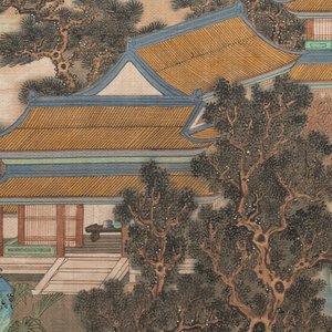 In the manner of Qiu Ying 仇英 (1494-1552): 'Mountainous Landscape', ink and colour on silk, 19/20th C. — photo 6