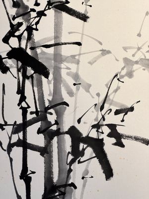 In the manner of Yun Shouping 惲壽平 (1633-1690): 'Bamboo', ink on paper, 19/20th C. — foto 4