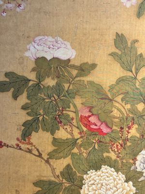In the manner of Yun Shouping 惲壽平 (1633-1690): 'Pheasant and Peonies', ink and colour on silk — photo 14