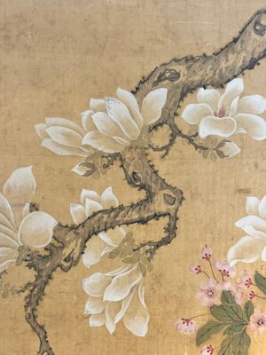In the manner of Yun Shouping 惲壽平 (1633-1690): 'Pheasant and Peonies', ink and colour on silk — photo 6