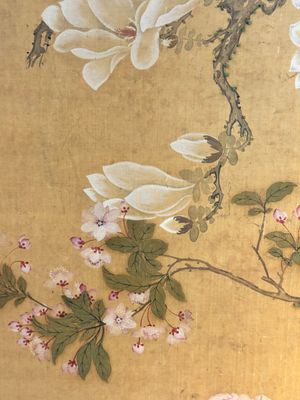 In the manner of Yun Shouping 惲壽平 (1633-1690):'Pheasant and peonies', ink and colour on silk — 照片 8