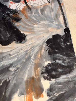 In the manner of Zhang Daqian 張大千 (1898-1983): 'Lotus', ink and colour on paper — photo 16