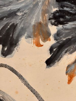 In the manner of Zhang Daqian 張大千 (1898-1983): 'Lotus', ink and colour on paper — photo 17