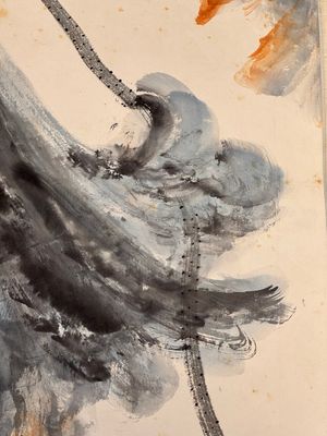 In the manner of Zhang Daqian 張大千 (1898-1983): 'Lotus', ink and colour on paper — photo 18