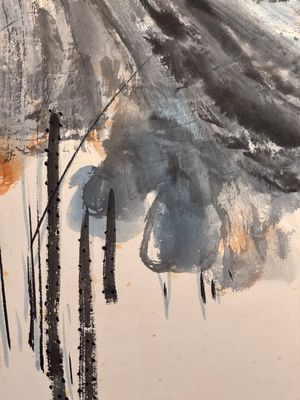 In the manner of Zhang Daqian 張大千 (1898-1983): 'Lotus', ink and colour on paper — photo 19
