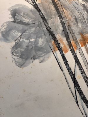 In the manner of Zhang Daqian 張大千 (1898-1983): 'Lotus', ink and colour on paper — photo 3